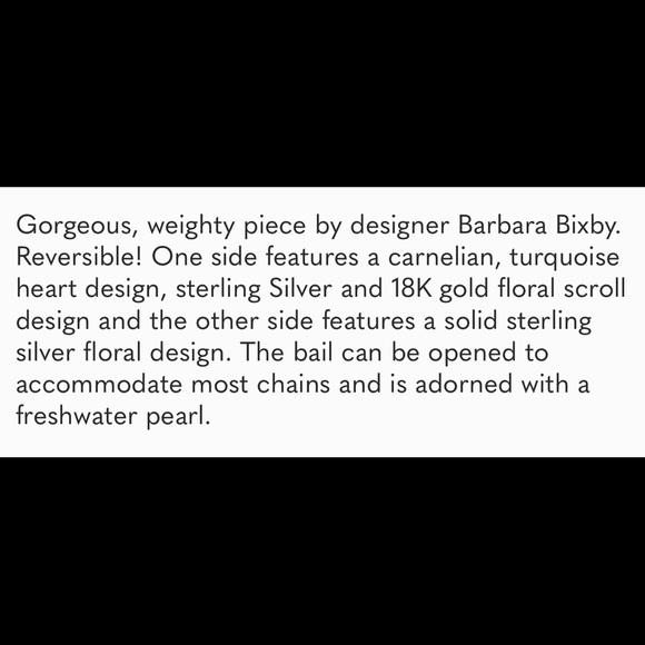 Barbara Bixby Reversible Heart ♥️ Necklace Enhancer ,925 & 18k !!!! - Picture 7 of 12